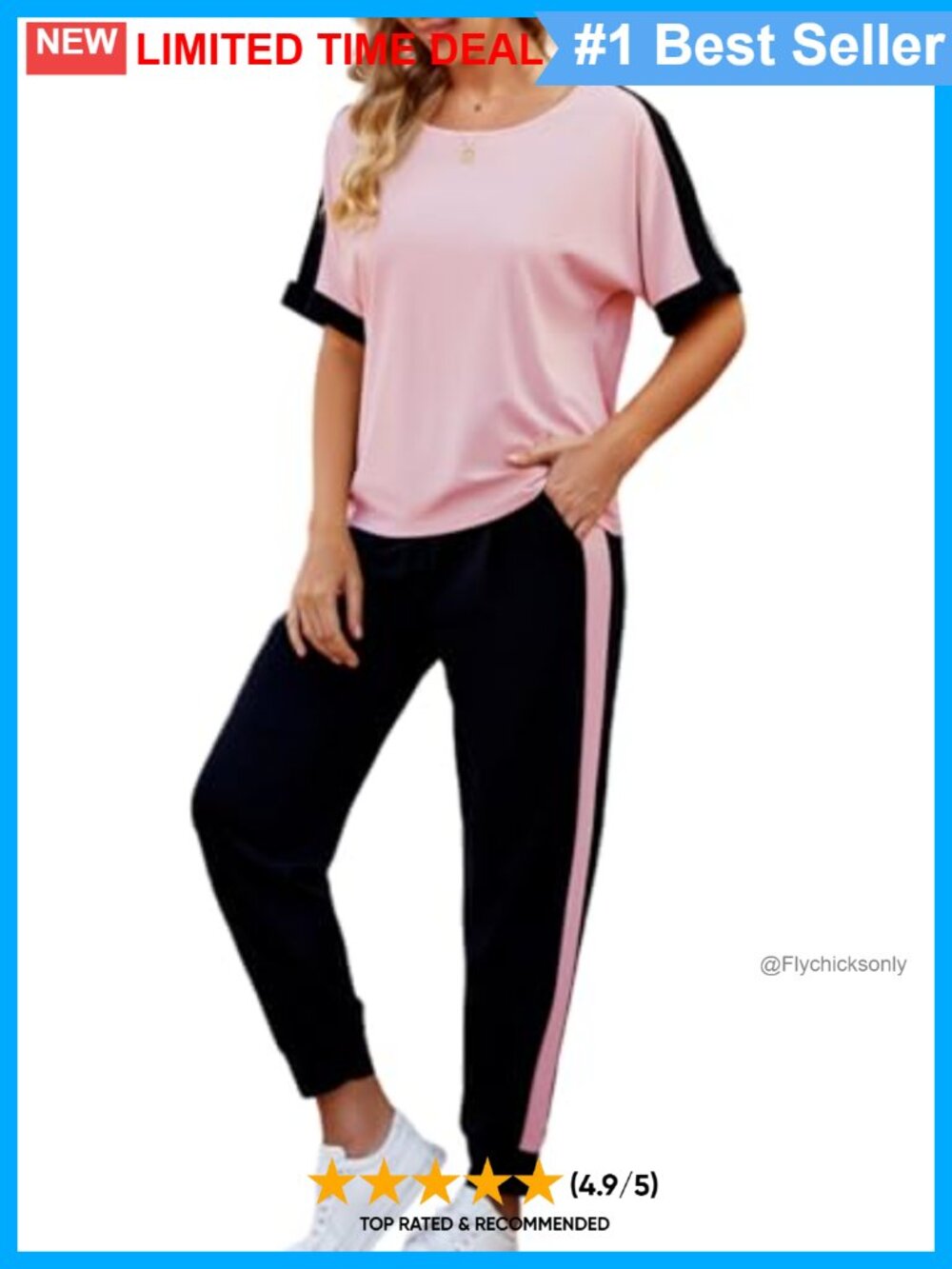 Women's 2-Piece Lounge Set Soft Rayon Nylon Spandex Jogger Sweatsuit